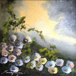 Flores - óleo sobre tela - Assinado cie - 49 x 49 cm