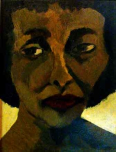 Rosto de mulher - óleo sobre tela - 45 x 34 cm.